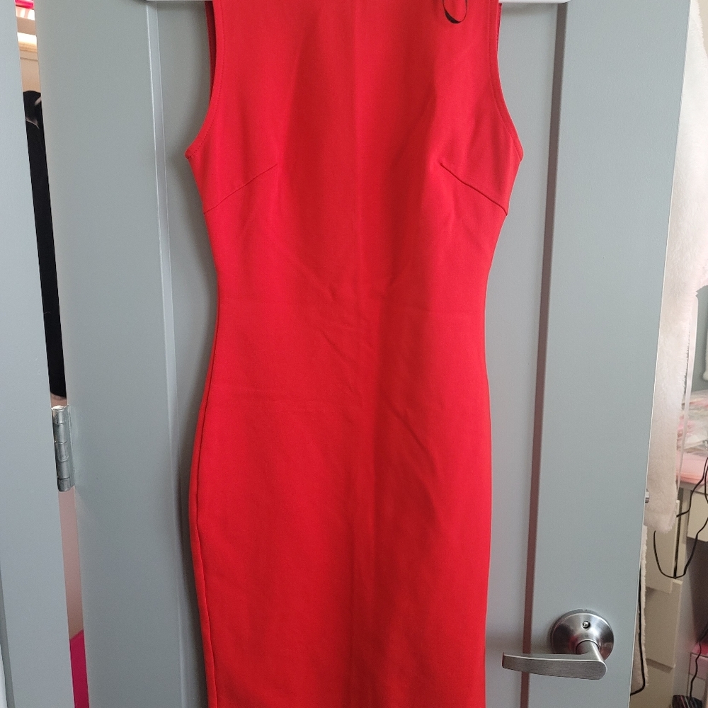 Like a lady red backless midi dress